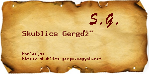 Skublics Gergő névjegykártya