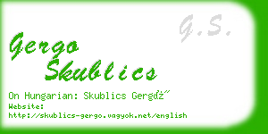 gergo skublics business card